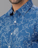 Royal Blue Printed Cotton Shirt