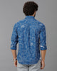 Royal Blue Printed Cotton Shirt