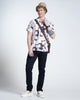 Mens Resort Collar Short Sleeves Printed Shirt