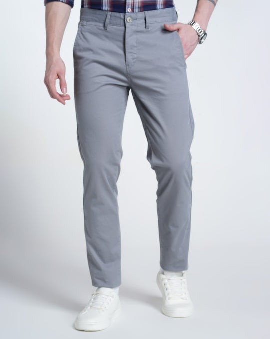 Mens Cross Pocket Solid Blue Trouser