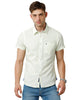 Load image into Gallery viewer, Solid Lemon Yellow Slim Fit Cotton Lenin Casual Shirt - Double Two