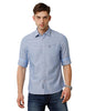 Load image into Gallery viewer, Men Solid Oxford Sky Blue Slim Fit Casual Shirt - Double Two