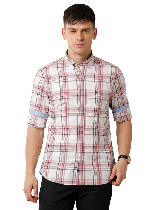 Off White Checks Casual Shirt