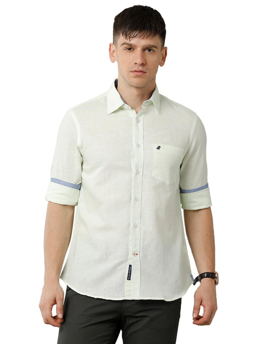 Lemon Green Solid Casual Shirt