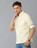 Men Solid Oxford Lemon Yellow Slim Fit Casual Shirt - Double Two