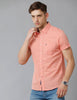 Load image into Gallery viewer, Solid Pink Cotton Lenin Slim Fit Casual Shirt - Double Two