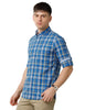 Double Two Men Royal Blue Checks Casual Shirt - Double Two