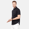 Load image into Gallery viewer, Double two Men Solid Black Button down collar Long Sleeves 100% Cotton Slim Fit Casual shirt