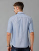 Men Solid Oxford Sky Blue Slim Fit Casual Shirt - Double Two