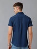 Load image into Gallery viewer, Solid Navy Blue Cotton Lenin Slim Fit Casual Shirt - Double Two