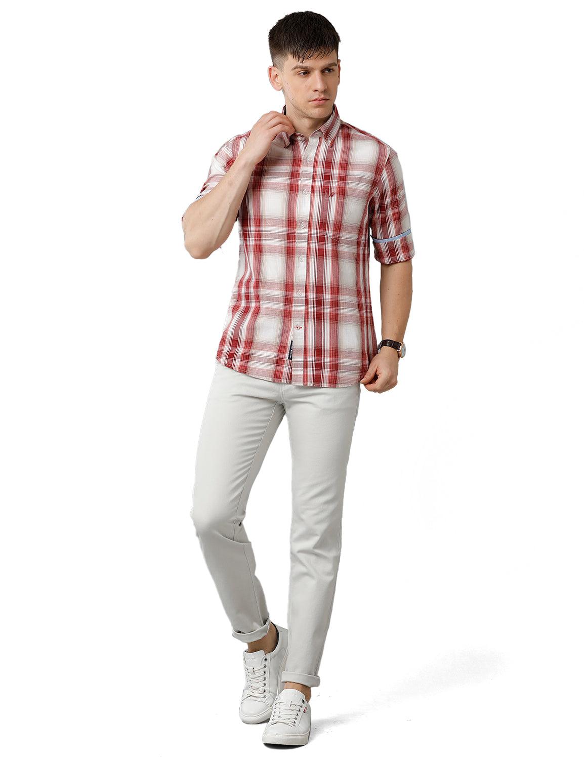 Red Checks Casual Shirt - Double Two