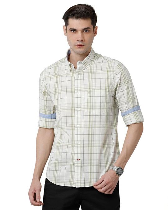 LightGreen Checks Slim Fit Shirt
