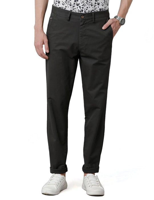 CharcoalGrey Solid Slim Fit Trouser