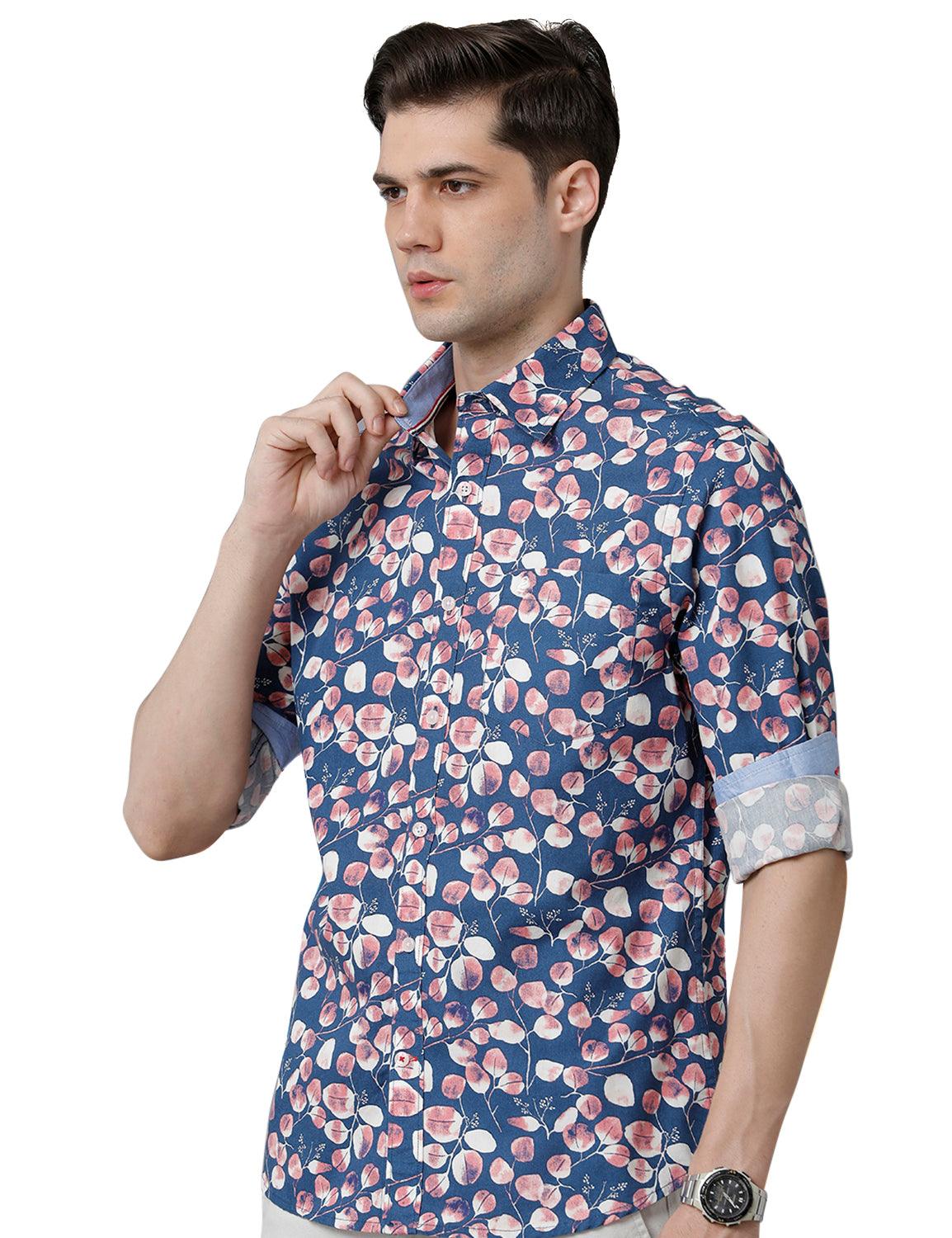 Multicolor Printed Slim Fit Shirt - Double Two