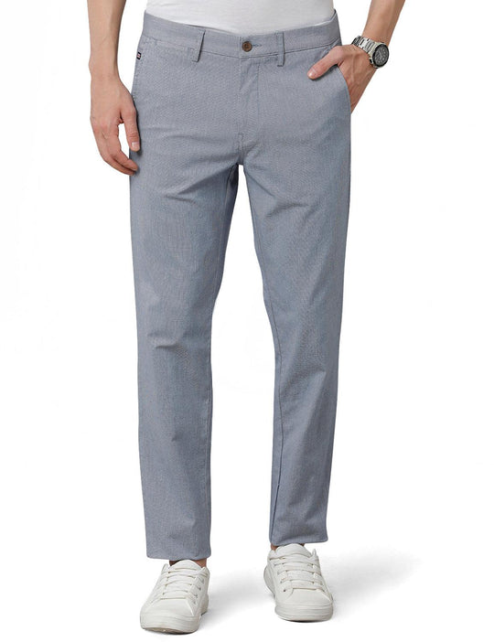 Turquoise Solid Slim Fit Trouser