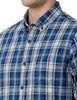 DarkBlue Checks Slim Fit Shirt - Double Two
