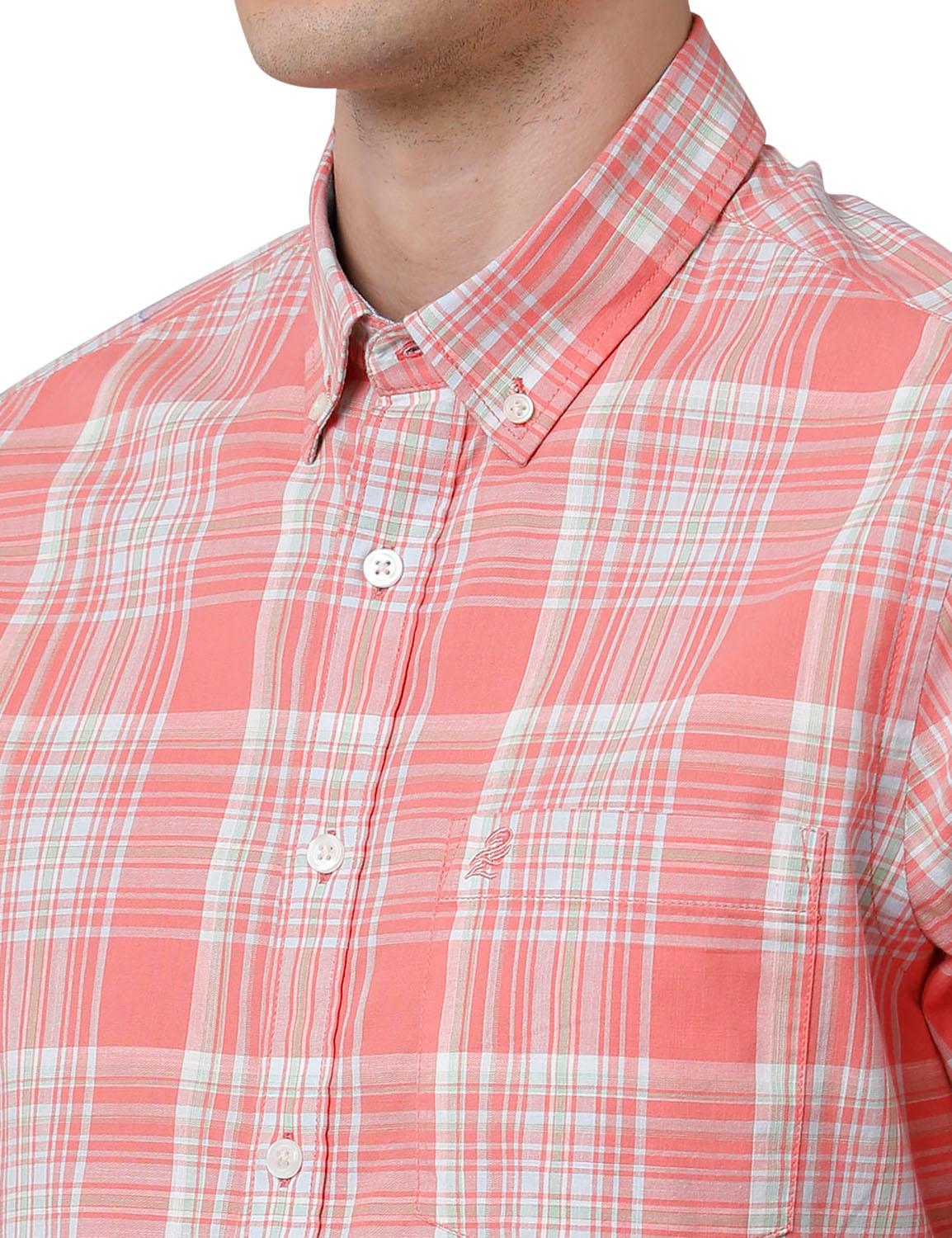 Pink Checks Slim Fit Shirt - Double Two