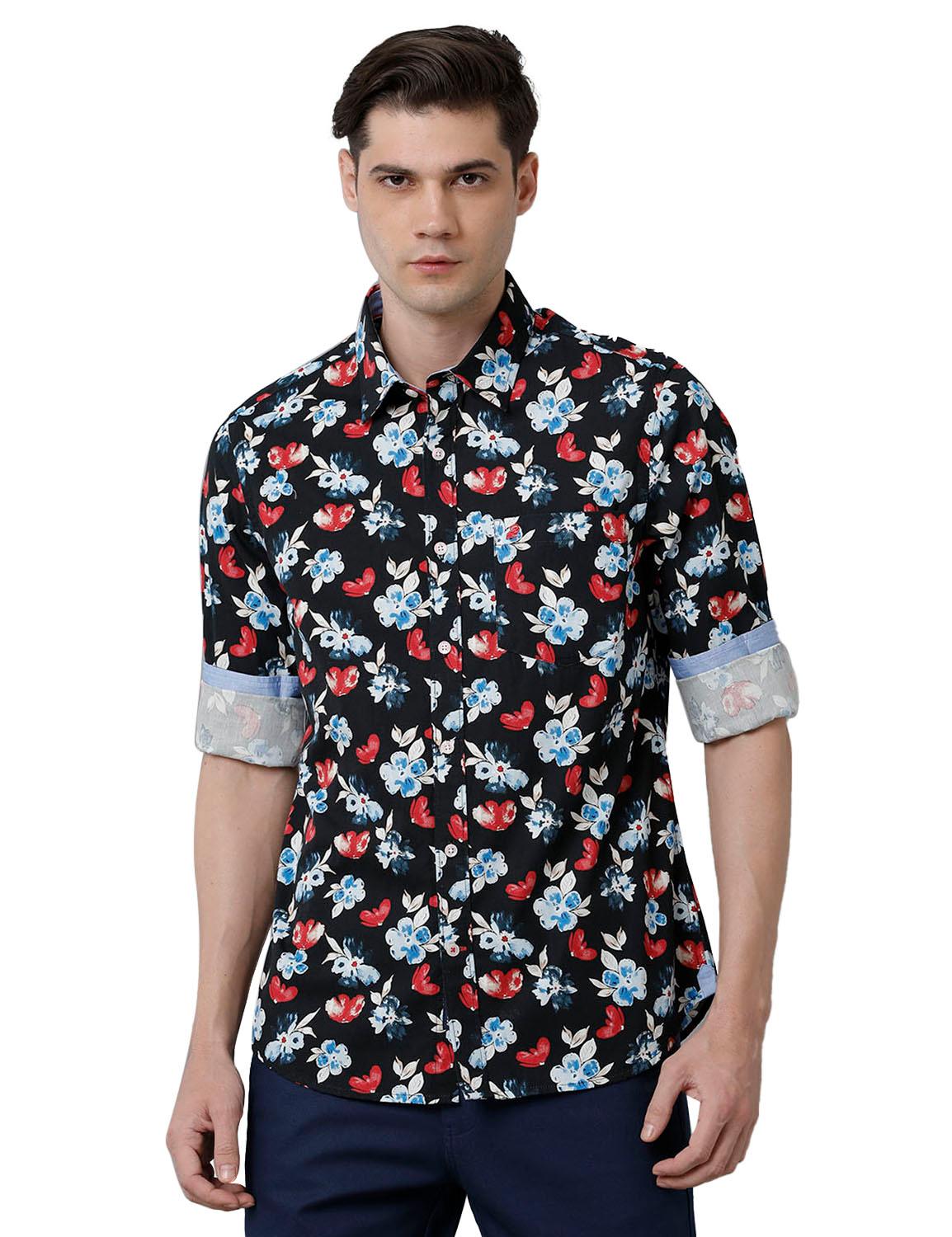 Multicolor Printed Slim Fit Shirt - Double Two