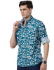 Load image into Gallery viewer, Turquoise Printed Slim Fit Shirt - Double Two