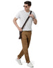 Khaki Solid Slim Fit Trouser - Double Two