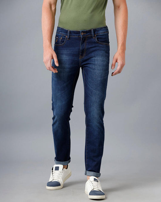 Blue Solid Jeans Slim Fit