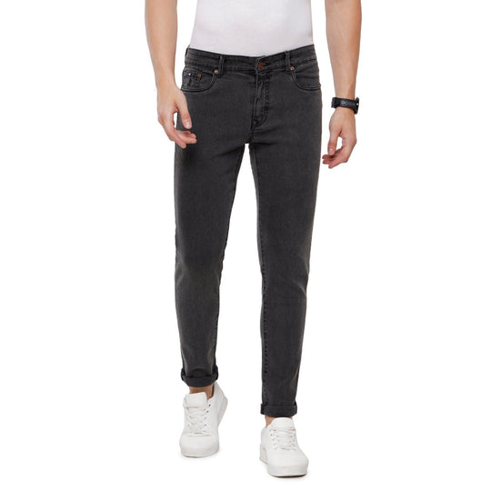 Grey Solid Jeans Slim Fit
