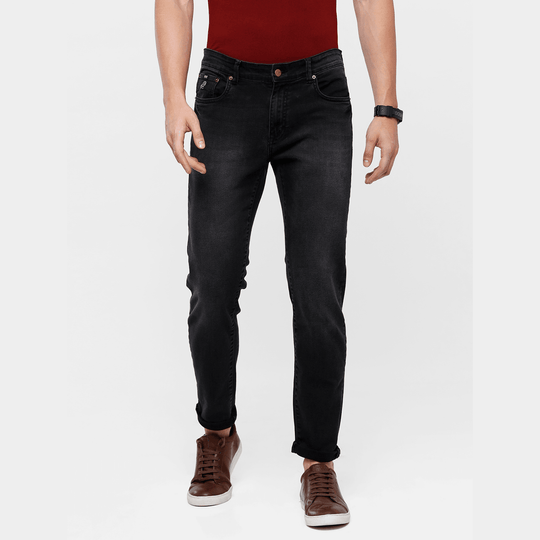 Black Solid Jeans Slim Fit