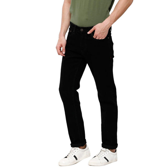 Black Solid Jeans Slim Fit