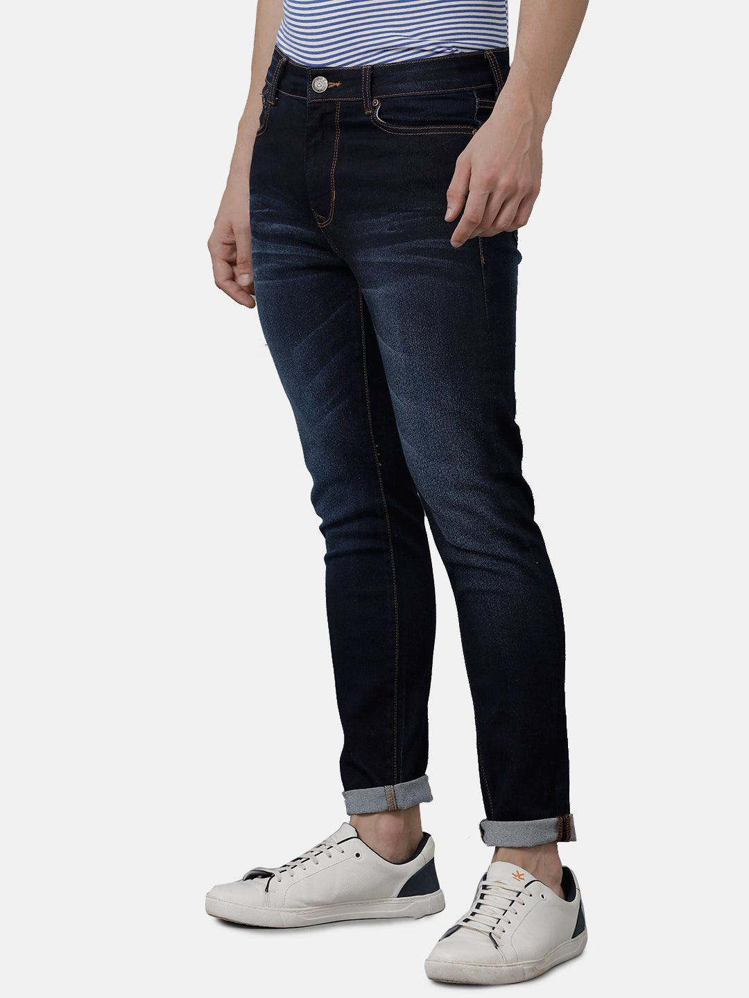 Blue Solid Jeans Slim Fit - Double Two