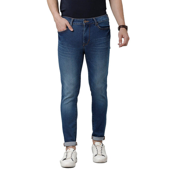 Blue Solid Jeans Lean Fit