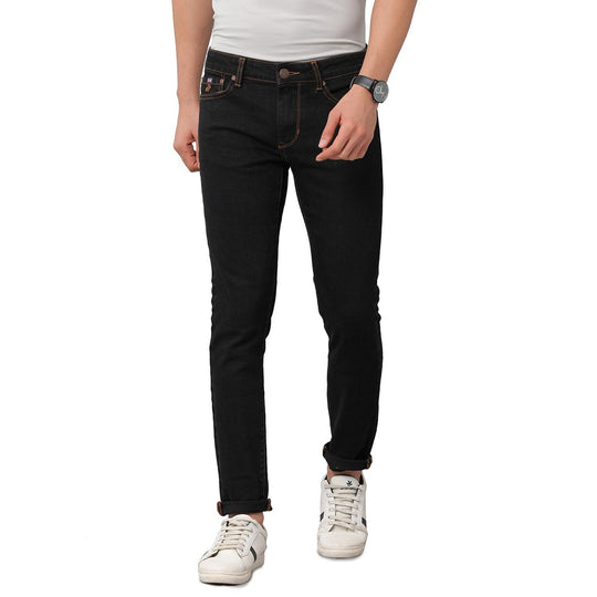 Black Solid Jeans Slim Fit