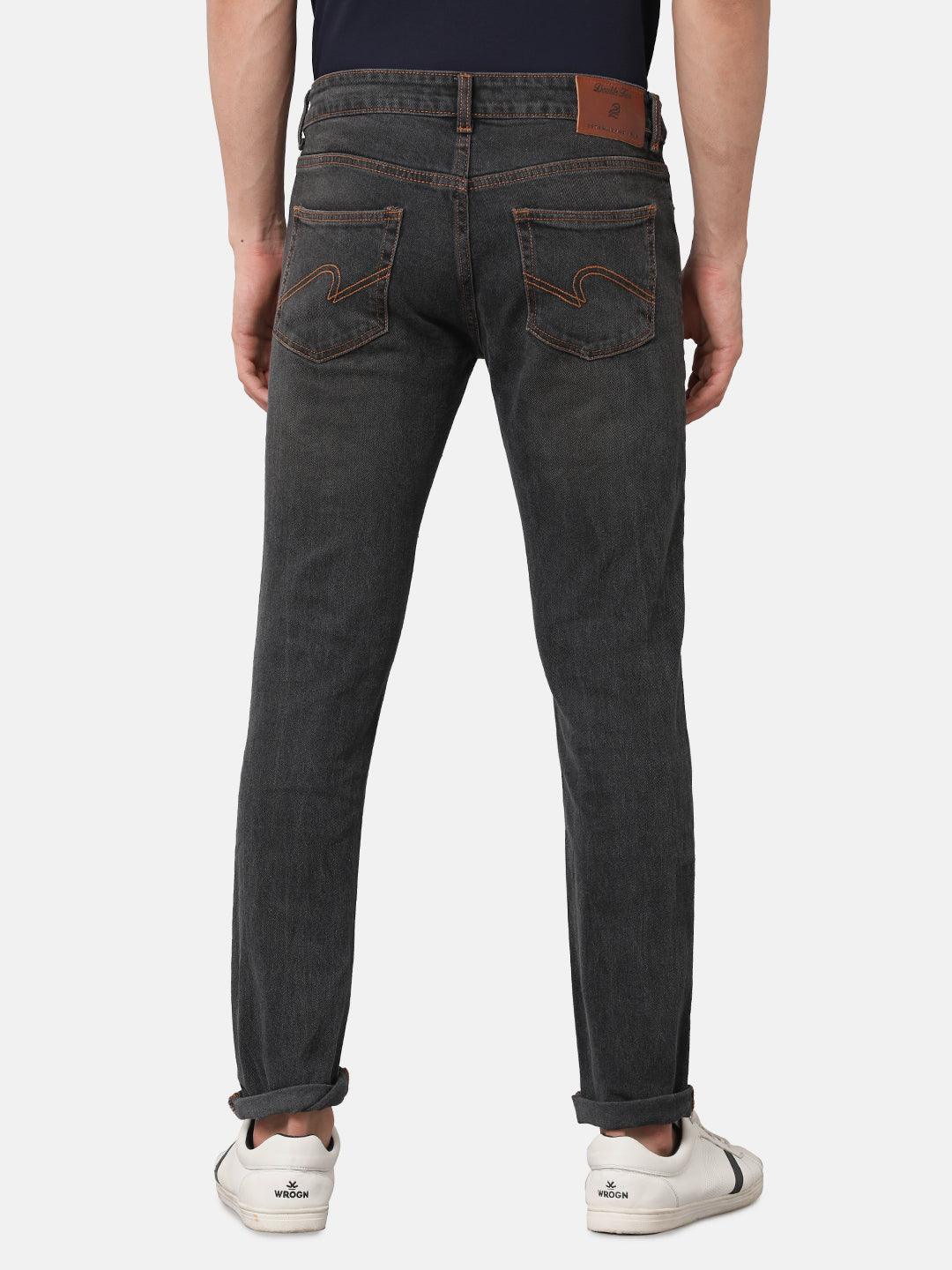 Black Solid Jeans Slim Fit - Double Two
