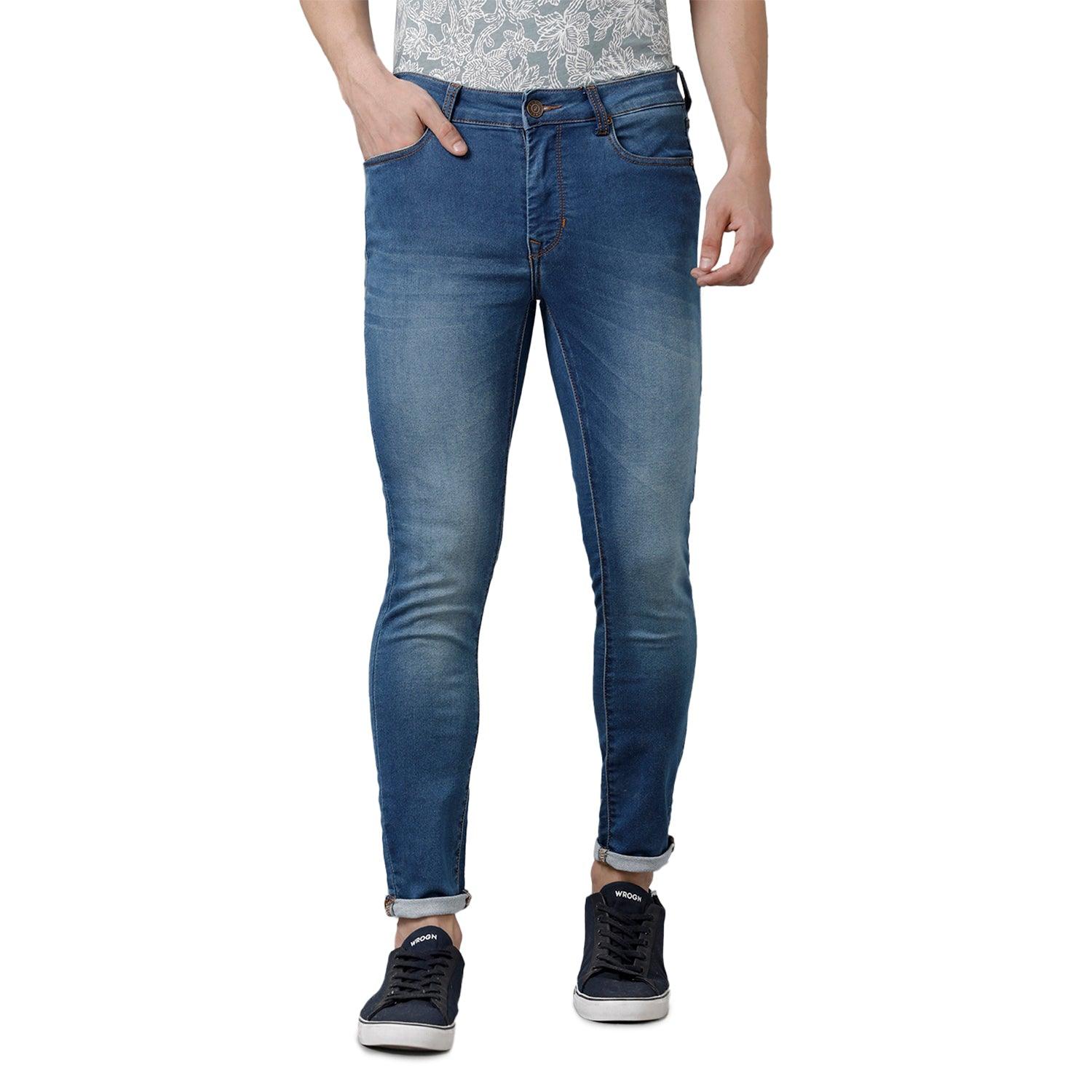 Blue Solid Jeans Lean Fit - Double Two