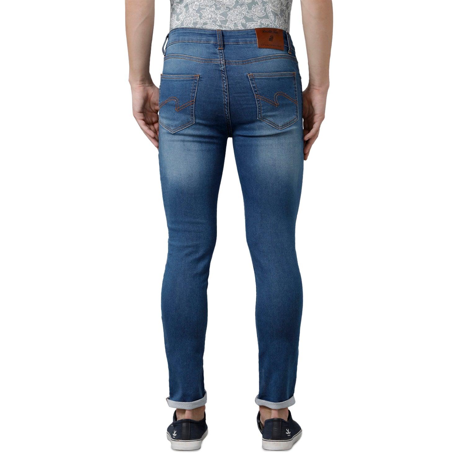 Blue Solid Jeans Lean Fit - Double Two