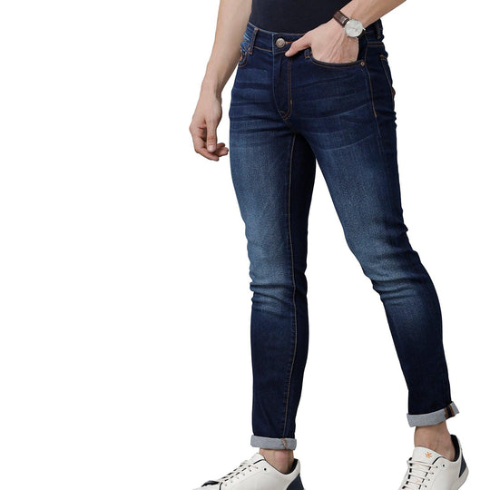 Blue Solid Jeans Lean Fit