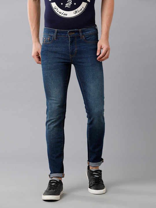 Blue Solid Jeans Lean Fit
