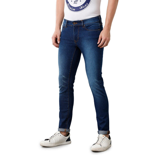 Blue Solid Jeans Lean Fit