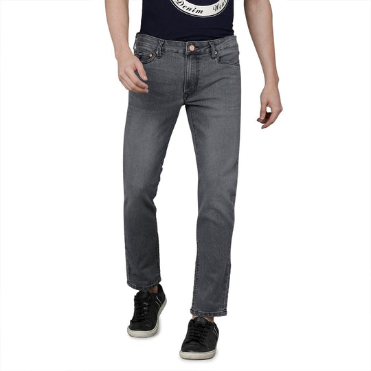 Grey Solid Jeans Lean Fit