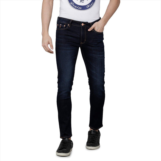 Dark Blue Solid Jeans Lean Fit