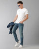 Dark Blue Double washed tinted Casual Denim Double Two
