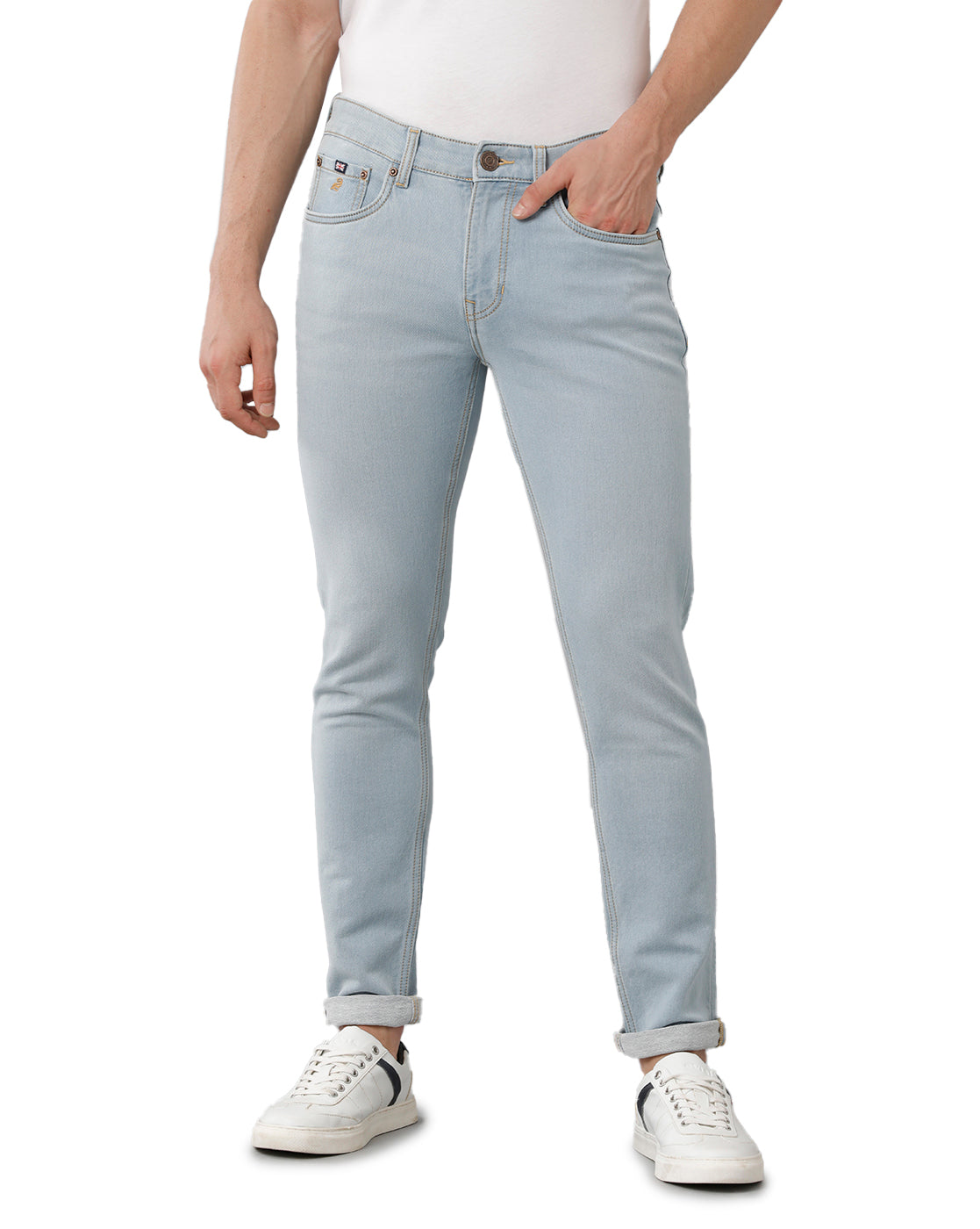 Sky Blue Light Wash Casual Denim Double Two