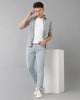 Sky Blue Light Wash Casual Denim Double Two