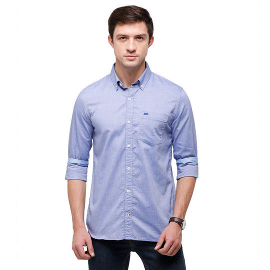 Purple Solid Casual Shirt Slim Fit