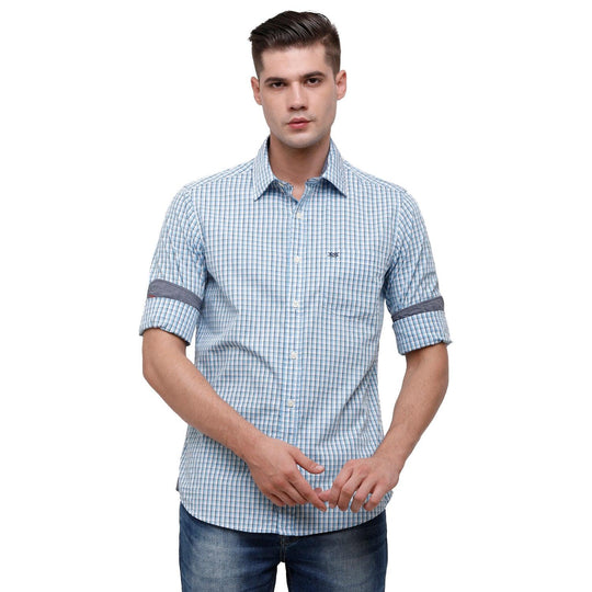 Blue Checks Casual Shirt Slim Fit