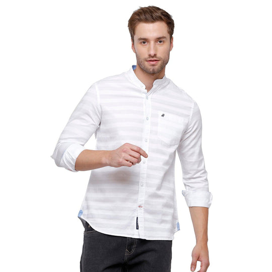 White Stripes Casual Shirt Slim Fit