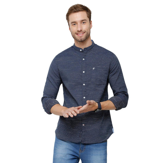 Blue Stripes Casual Shirt Slim Fit