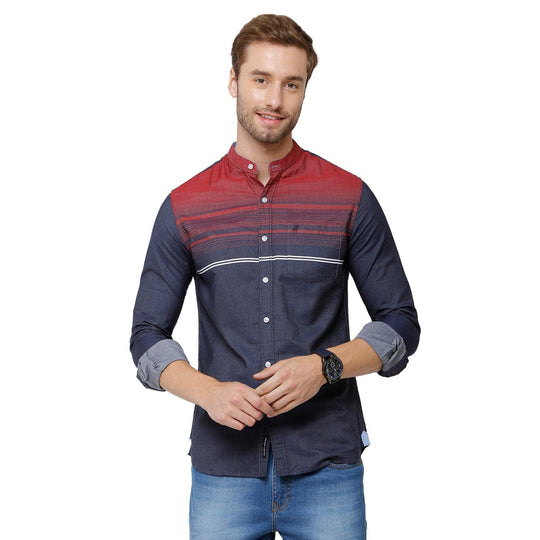 Maroon Stripes Casual Shirt Slim Fit
