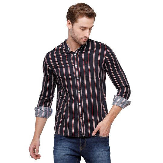 Black Stripes Casual Shirt Slim Fit