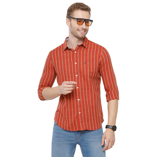 Red Stripes Casual Shirt Slim Fit
