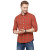 Double Two Men Slim Fit Checks Button down collar Casual shirt  89